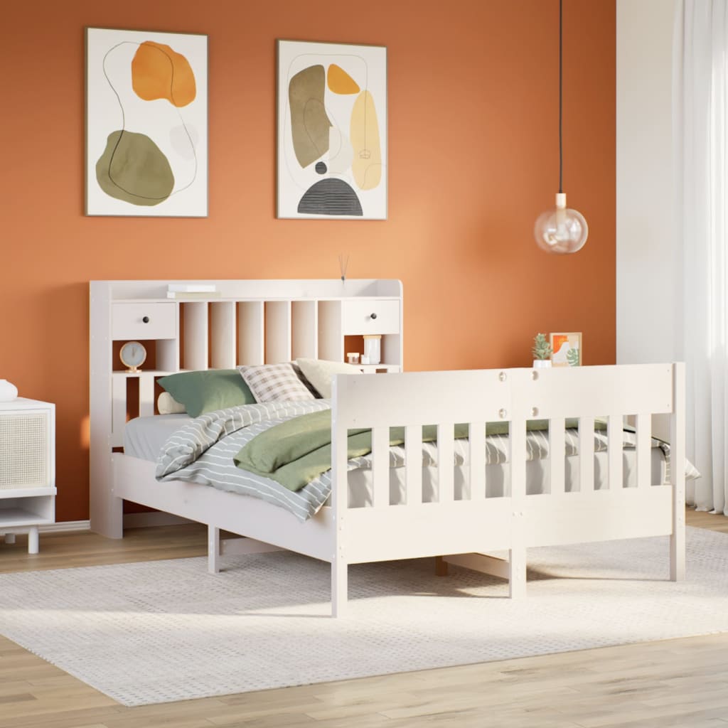 JUNG Vida Massivholzbett ohne Matratze Weiß 160x200 Kiefernholz