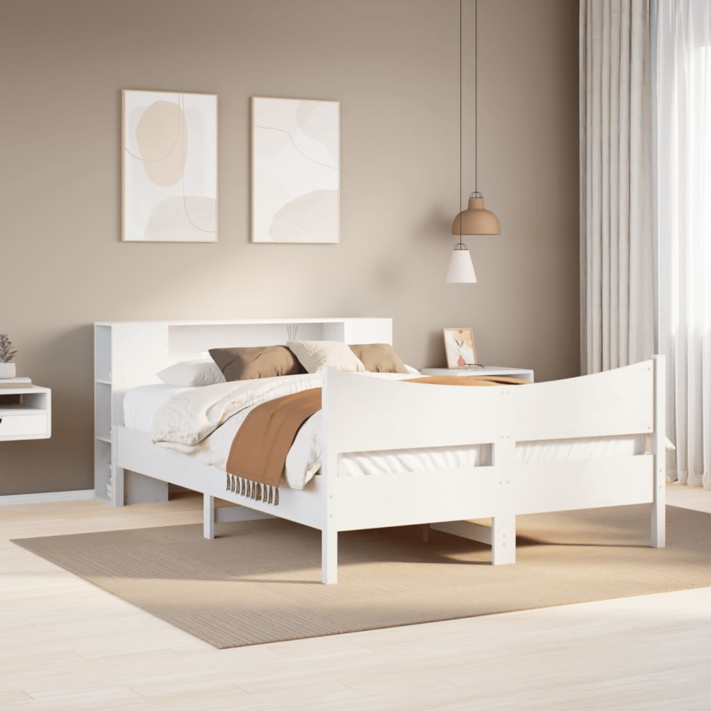 JUNG Vida Massivholzbett ohne Matratze Weiß 160x200 Kiefernholz
