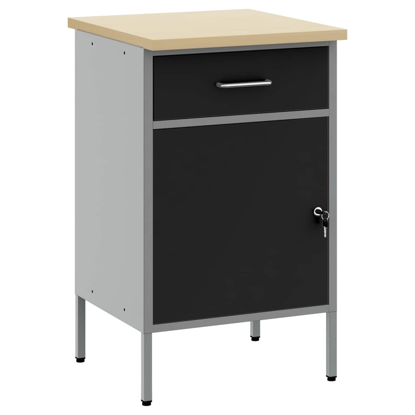 JUNG Vida Werkbank mit Schubladen Schwarz und Grau 50 x 55 x 85 cm