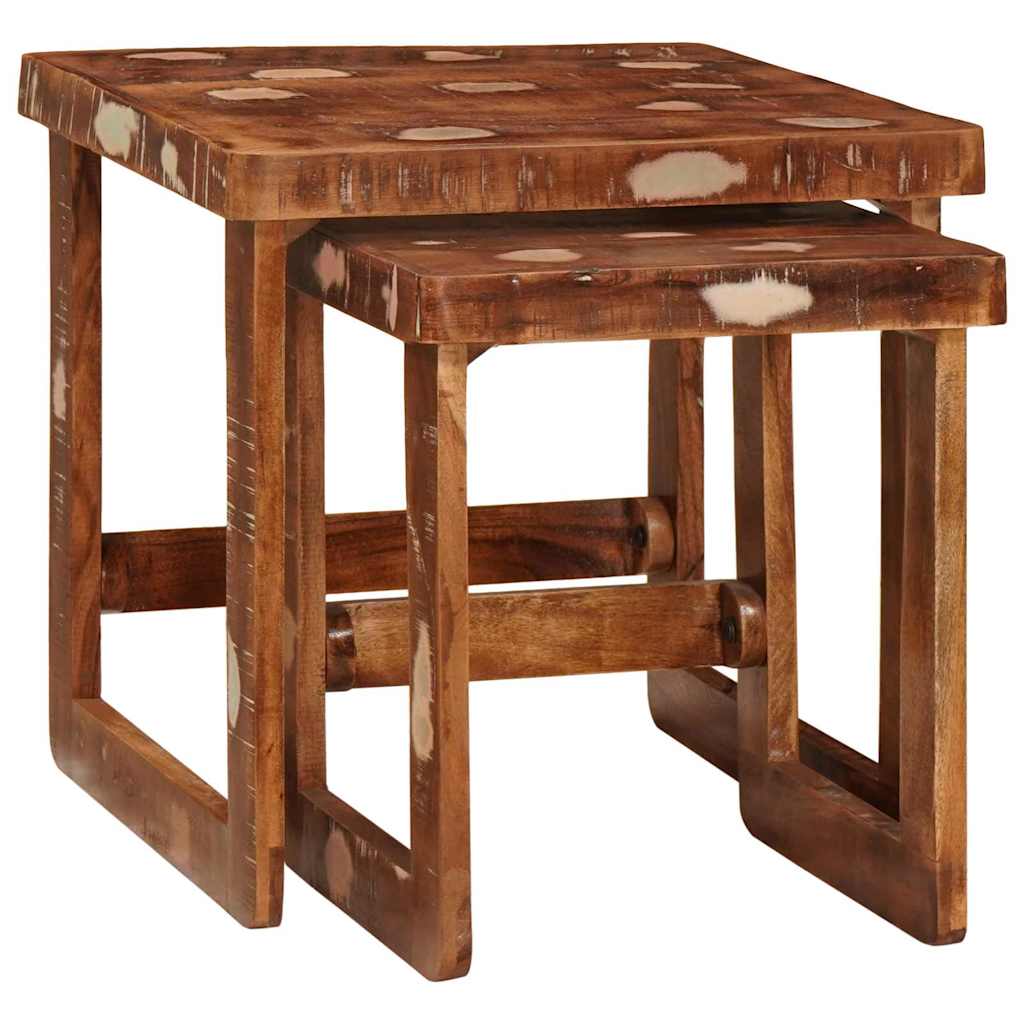 JUNG Vida Satztische 2 pcs 46 x 46 x 45 cm Massives upgecyceltes Holz