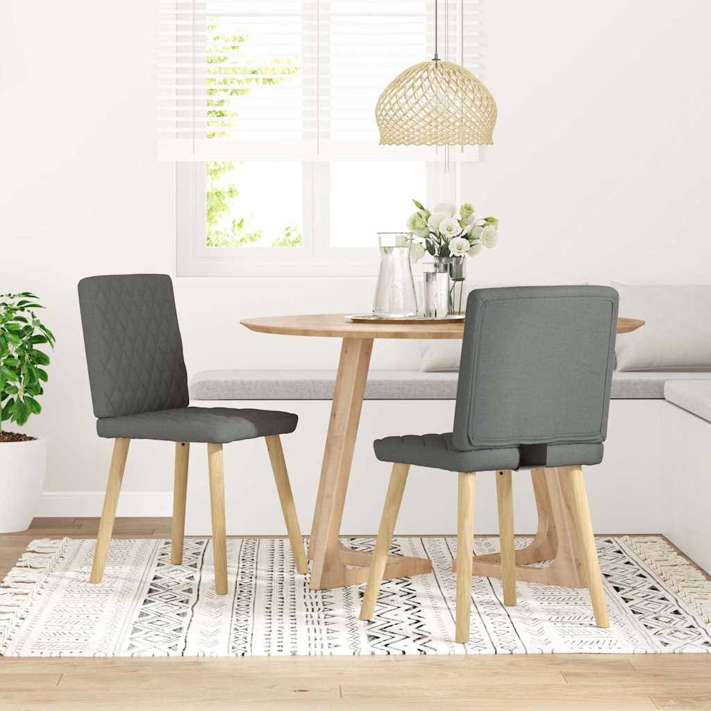 JUNG Vida Esszimmerstühle 2 Stk. Dunkelgrau Stoff
