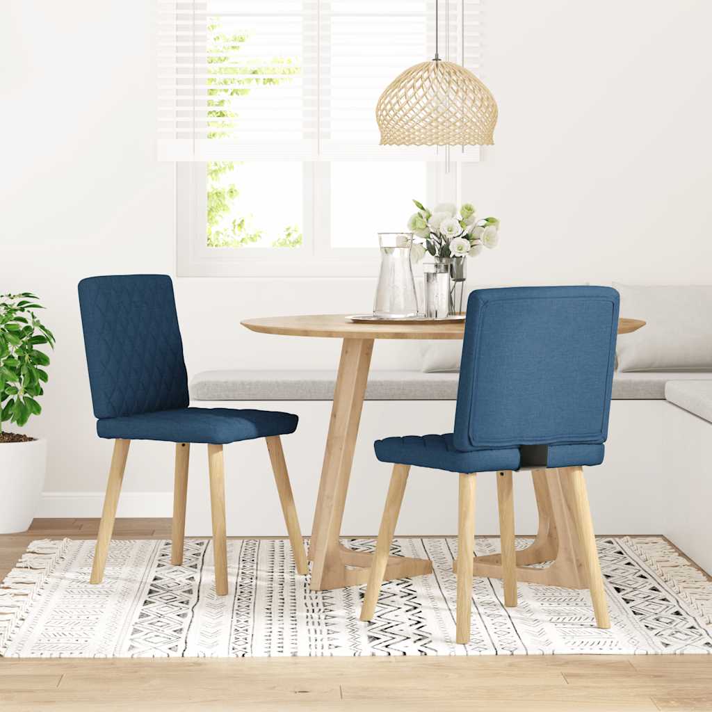 JUNG Vida Esszimmerstühle 2 Stk. Blau Stoff