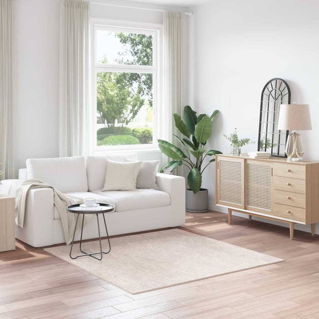 JUNG Vida Anti-Rutsch Shaggy Teppich Creme 160 x 160 cm PP