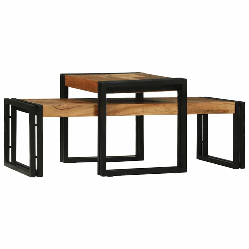 JUNG Vida Couchtisch 2 pcs Braun 48 x 40 x 40 cm Massivholz Akazie