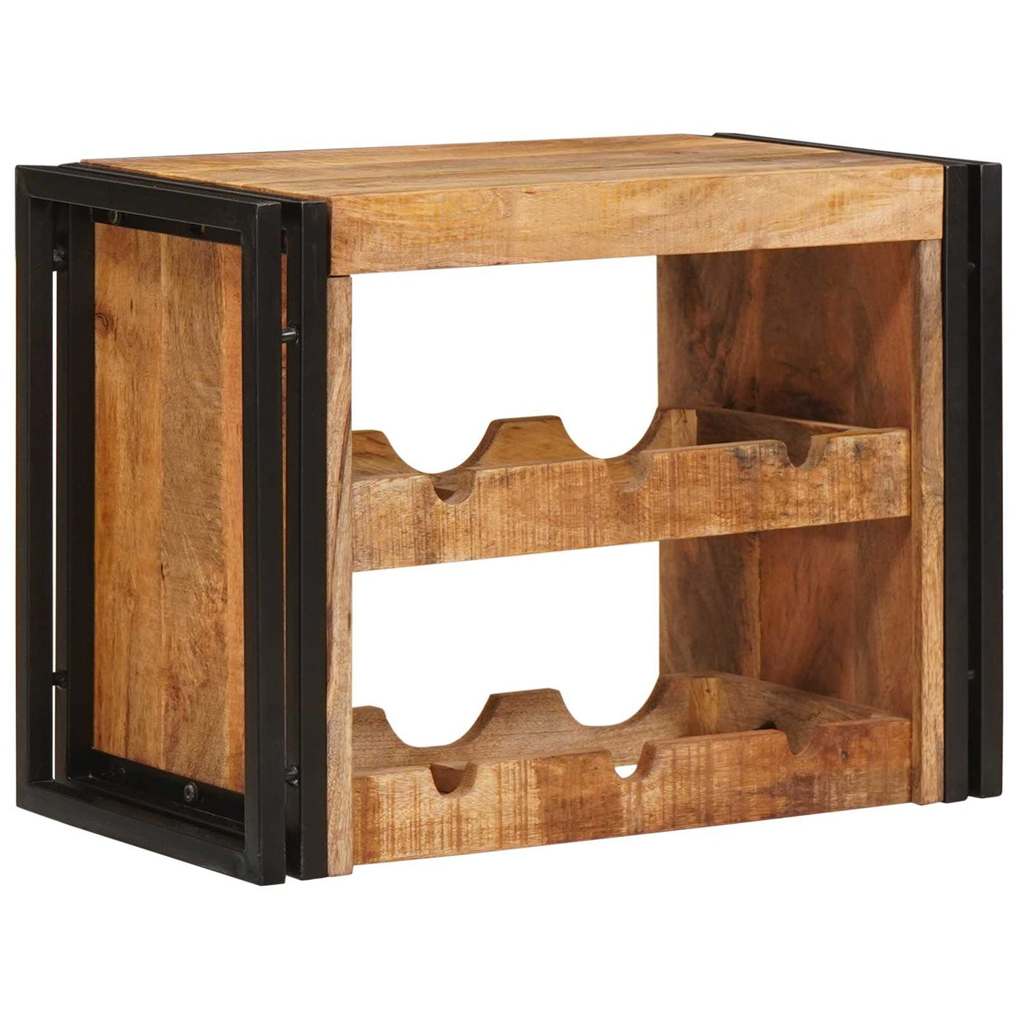 JUNG Vida Weinregal Braun 100 x 45 x 33 cm Massives grobes Mangoholz