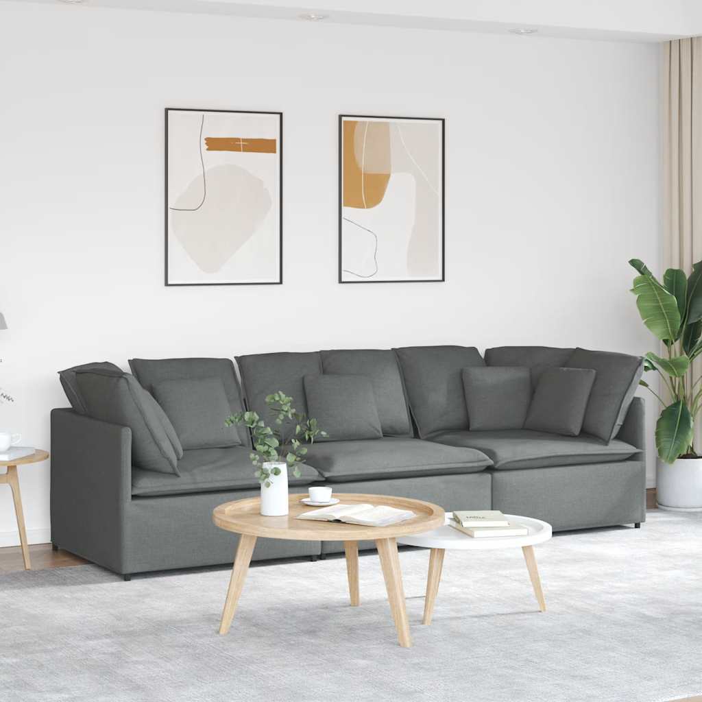 JUNG Vida Modulares Sofa mit Kissen Stoff Dunkelgrau