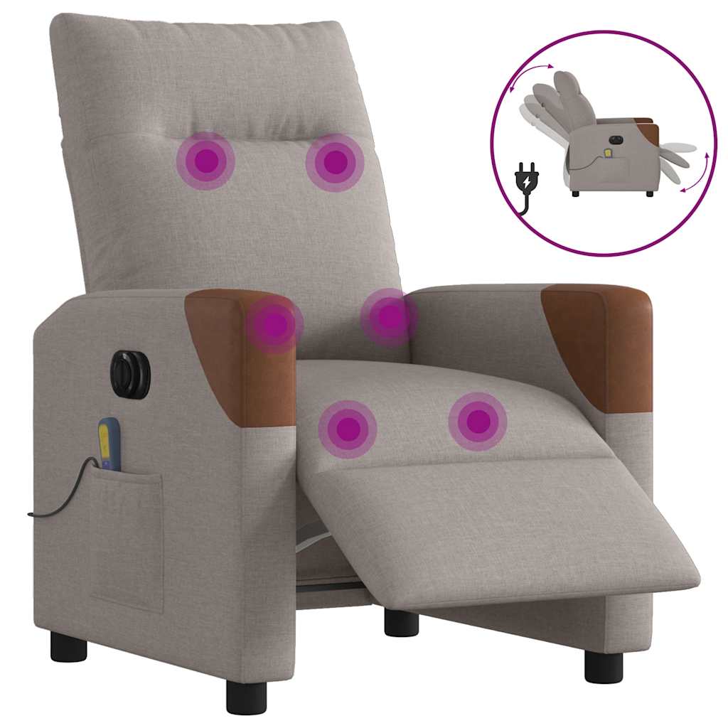 JUNG Vida Massagesessel Elektrisch Taupe Stoff