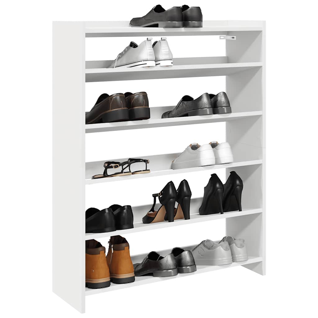 JUNG Vida Schuhregal Weiß 80x25x100 cm Holzwerkstoff