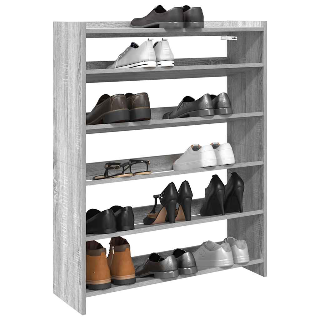 JUNG Vida Schuhregal Grau Sonoma 80x25x100 cm Holzwerkstoff