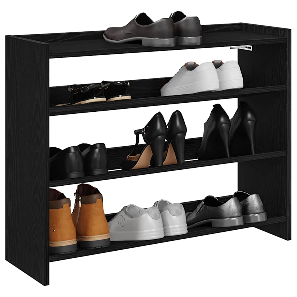 JUNG Vida Schuhregal Schwarz 80x25x62 cm Holzwerkstoff