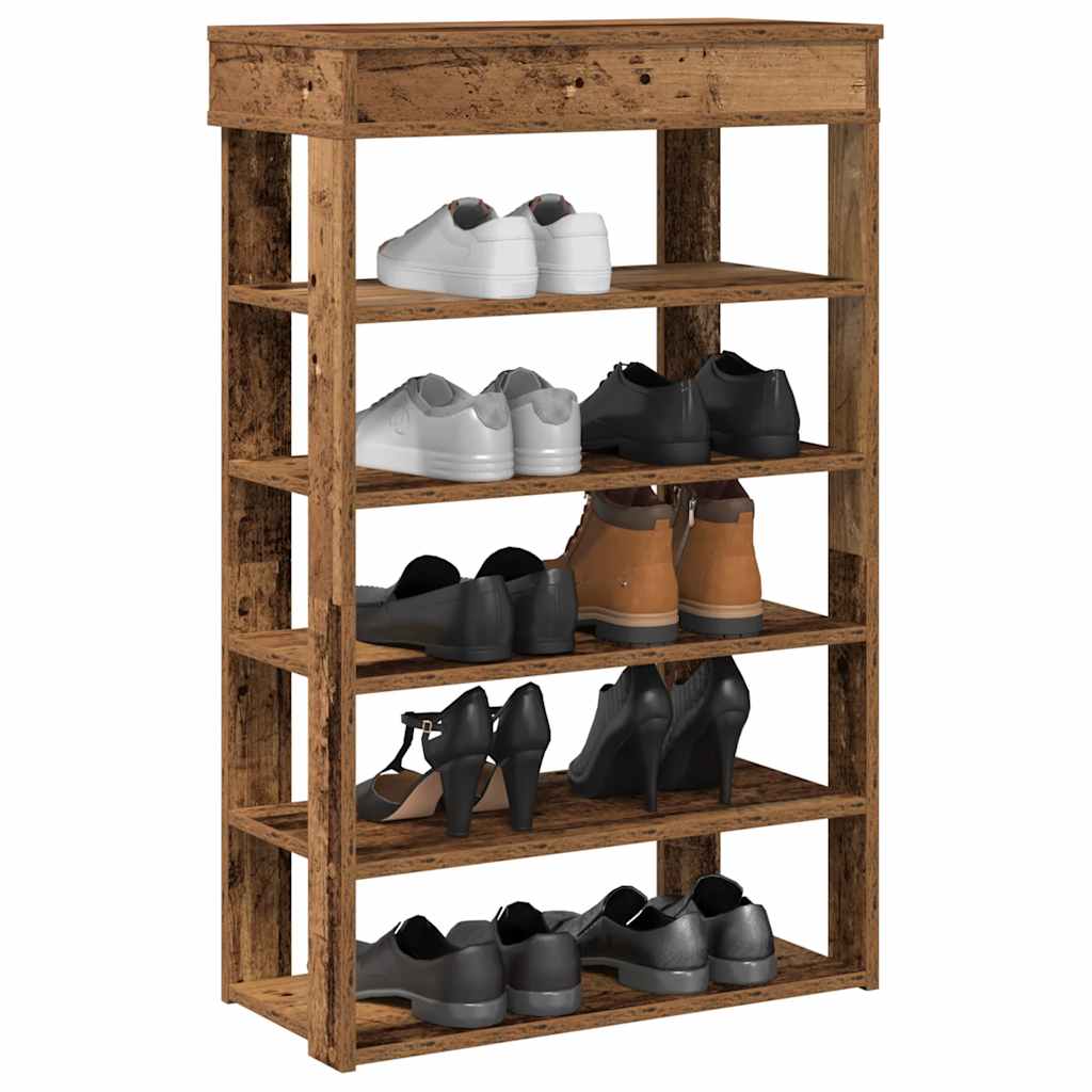 JUNG Vida Schuhregal Altholz-Optik 60x30x98 cm Holzwerkstoff