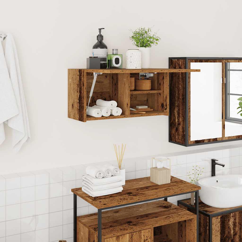 JUNG Vida Bad-Wandschrank Altholz-Optik 60x25x30 cm Holzwerkstoff