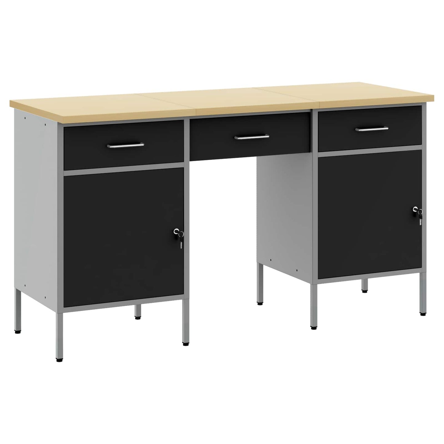 JUNG Vida Werkbank mit Schubladen 3 pcs Schwarz 150 x 55 x 85 cm
