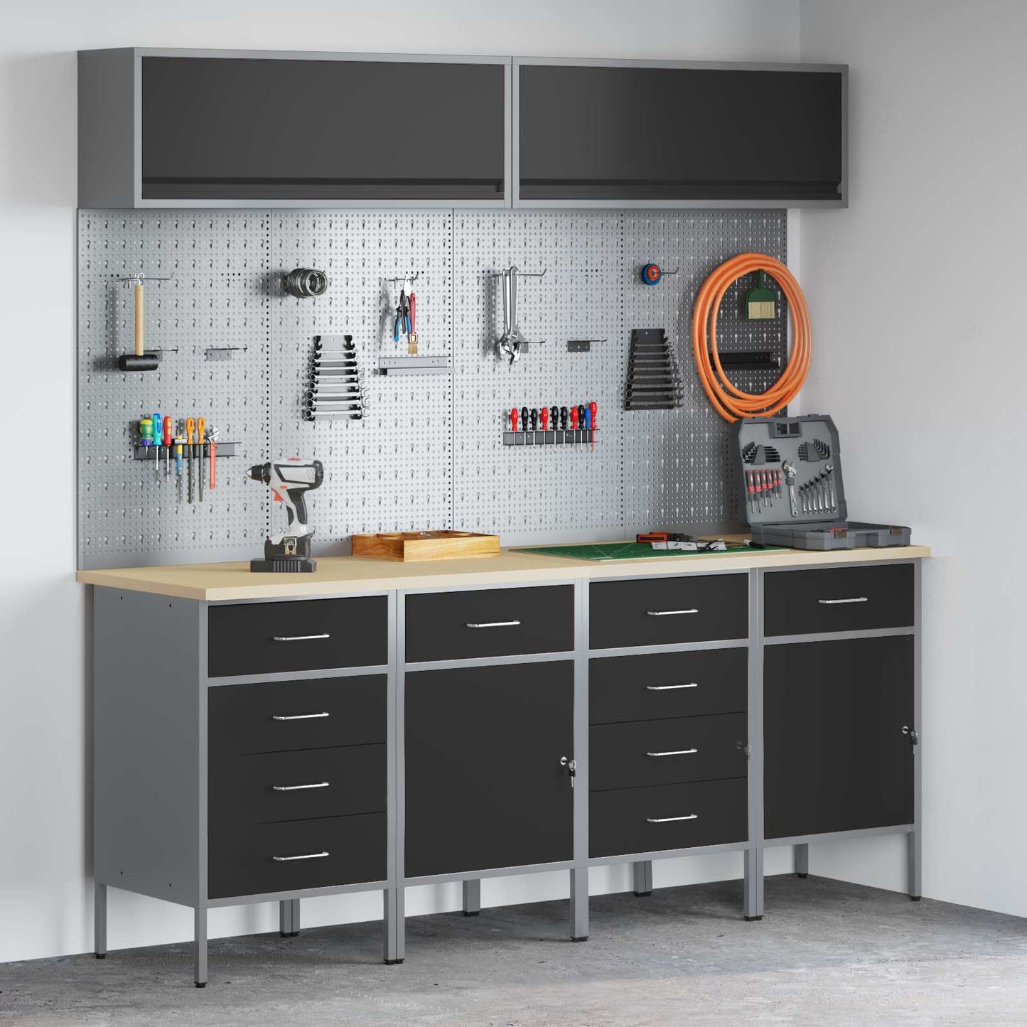 JUNG Vida Arbeitsschrankset mit Speicher 10 pcs Schwarz