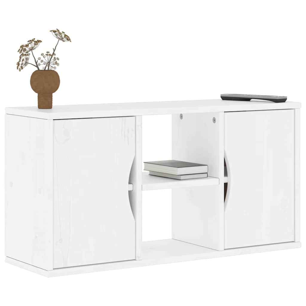 JUNG Vida TV-Schrank ODDA Weiß 79x24x40 cm Massivholz Kiefer