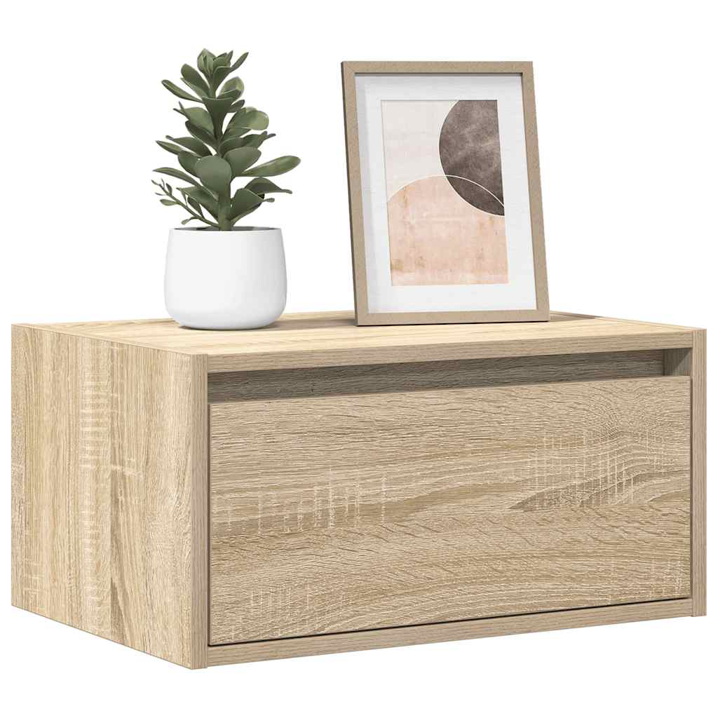 JUNG Vida Wand-Nachttische mit LED-Leuchten 2 Stk. Sonoma-Eiche