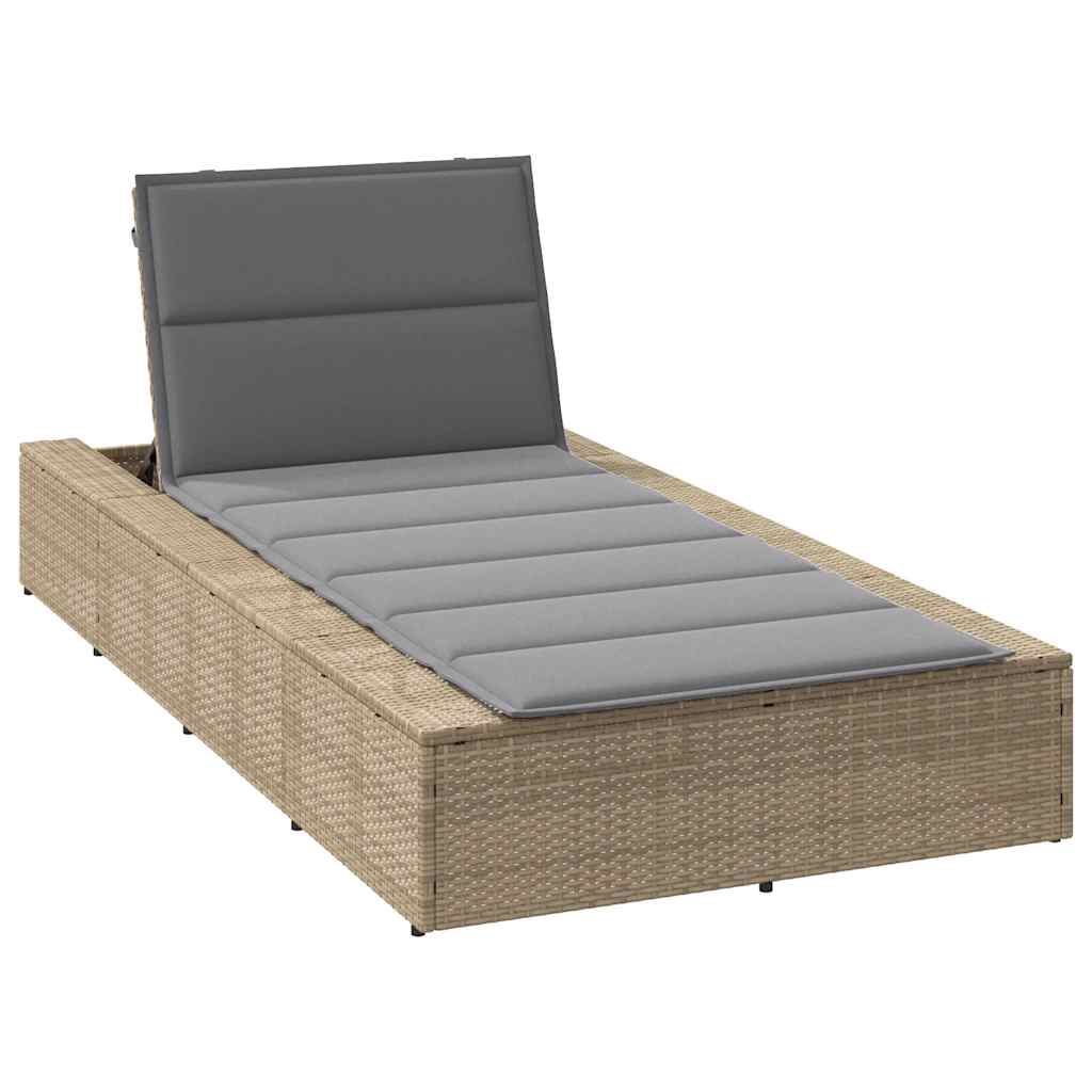 JUNG Vida Sonnenliege mit schwebender Auflage Beige Poly Rattan