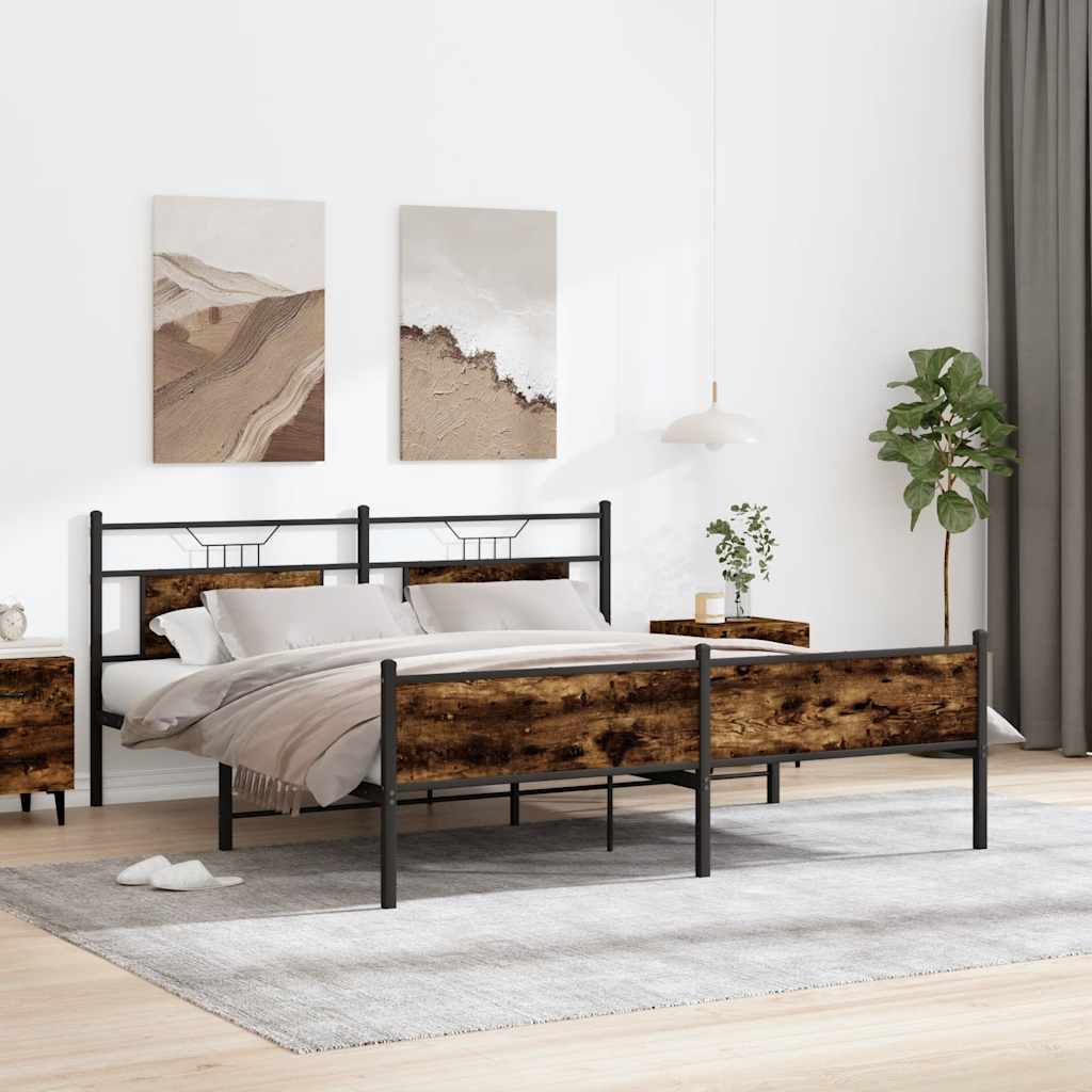 JUNG Vida Metallbett ohne Matratze Räuchereiche 180x200 cm