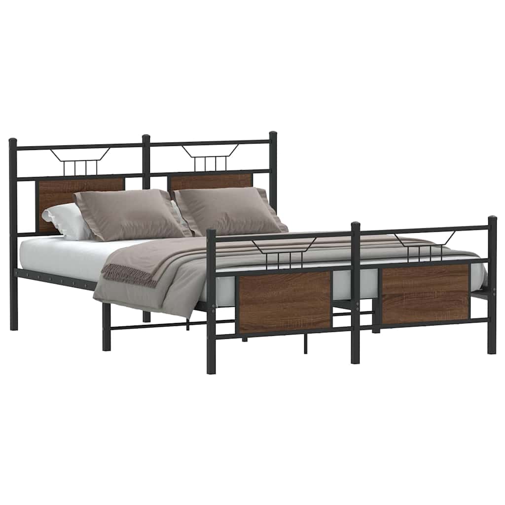 JUNG Vida Bettgestell ohne Matratze Braun Eiche 137x190 cm Holzwerkstoff