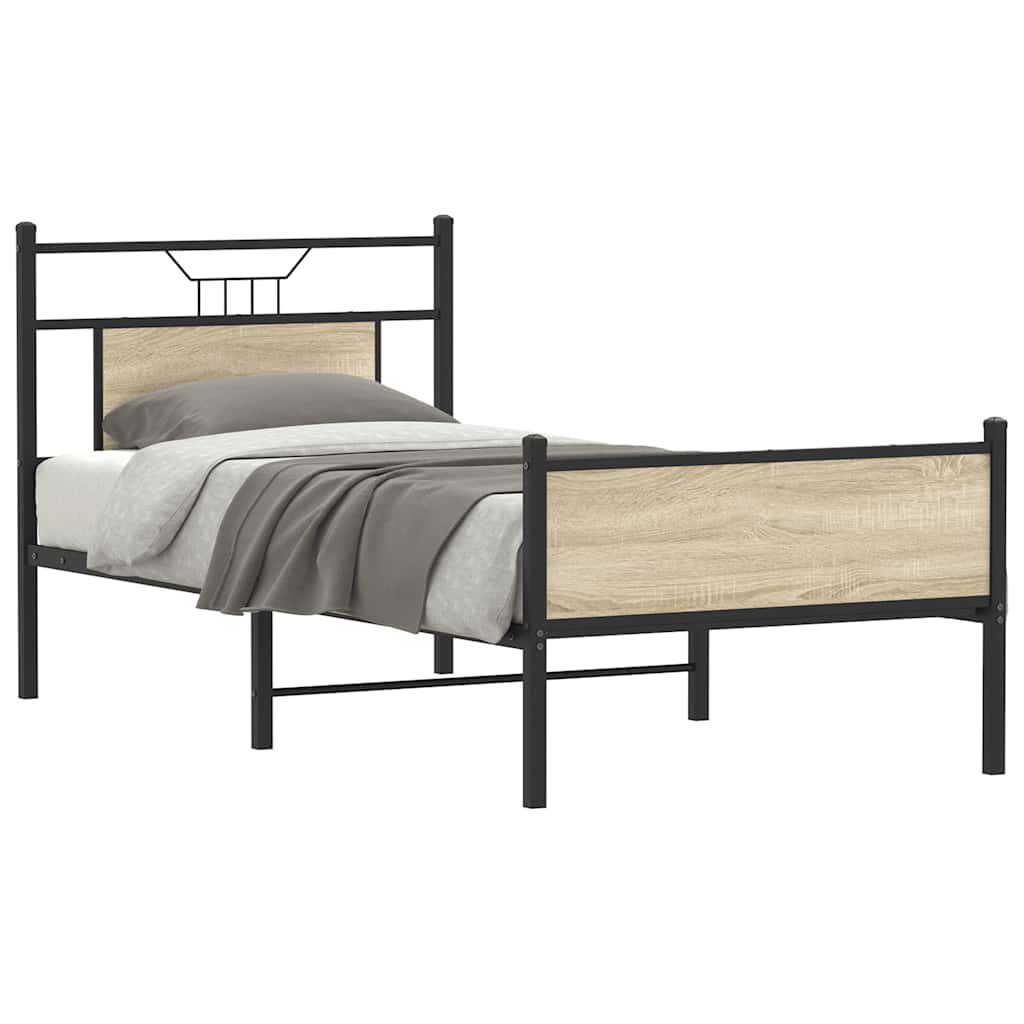 JUNG Vida Bettgestell ohne Matratze Sonoma-Eiche 75x190 cm Holzwerkstoff