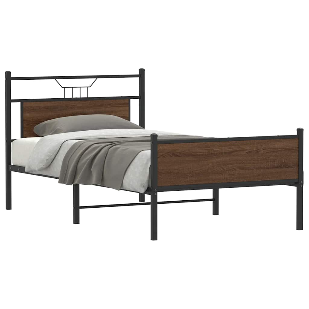 JUNG Vida Bettgestell ohne Matratze Braun Eichen-Optik 107x203 cm