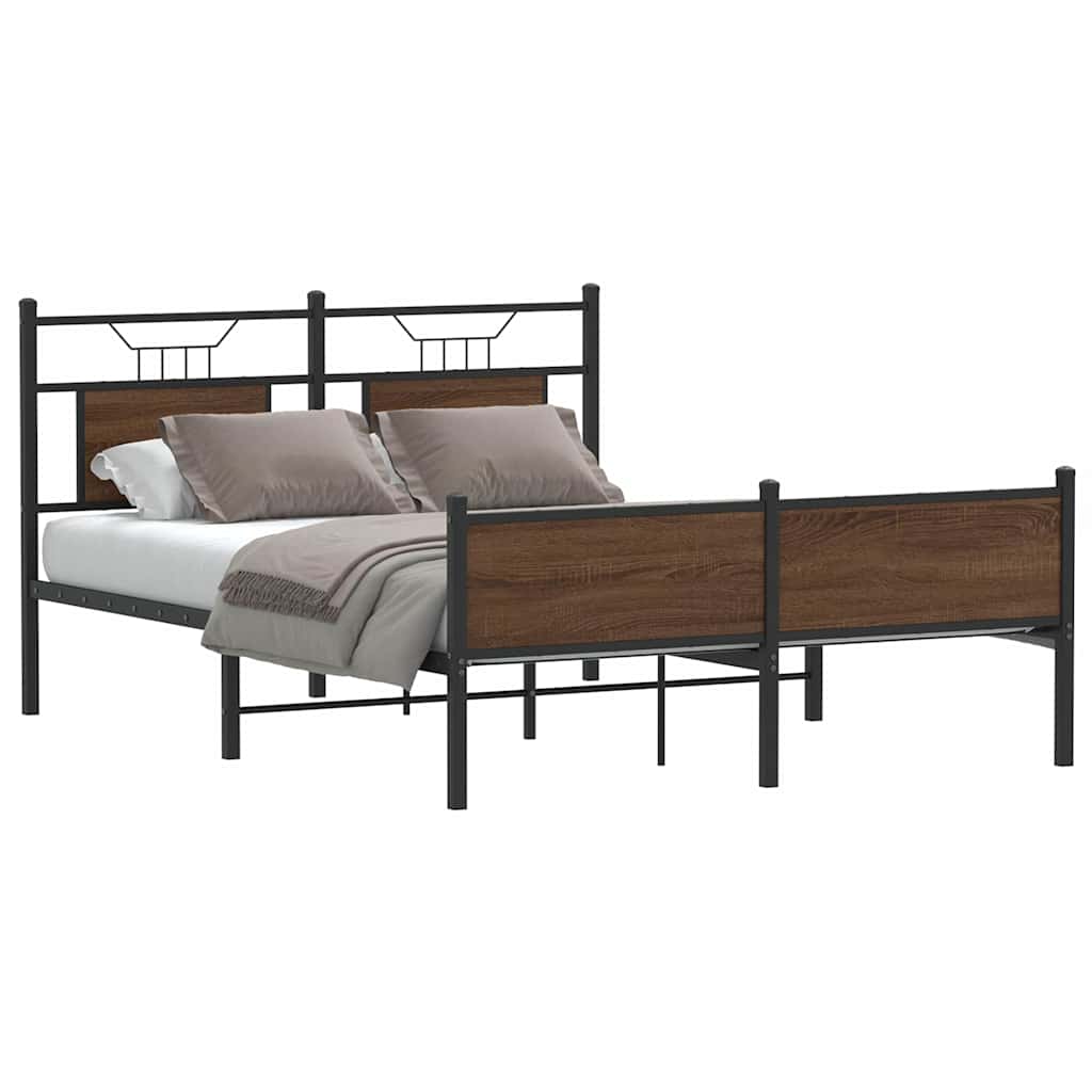 JUNG Vida Bettgestell ohne Matratze Braun Eiche 137x190 cm Holzwerkstoff