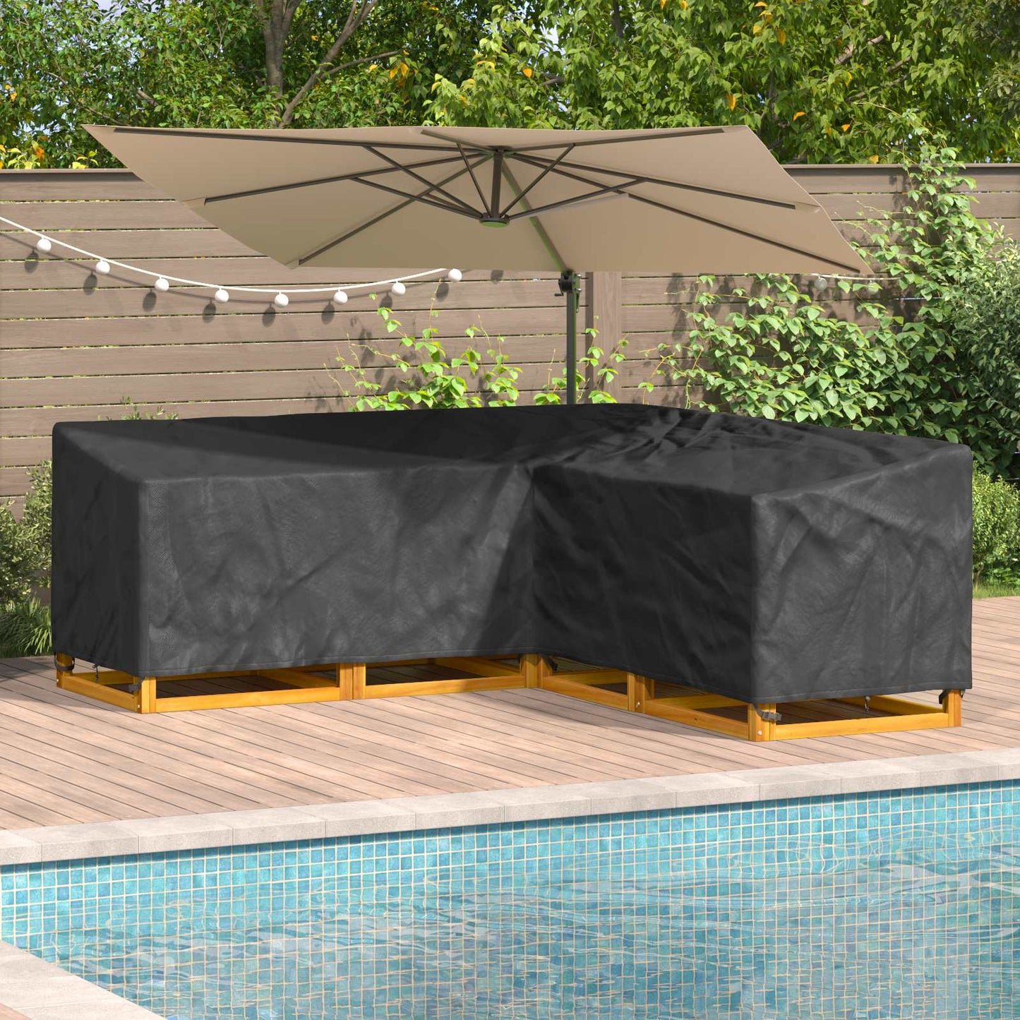 JUNG Vida Möbelbezug Schwarz 220 x 220 x 80 cm 600D Oxford Stoff