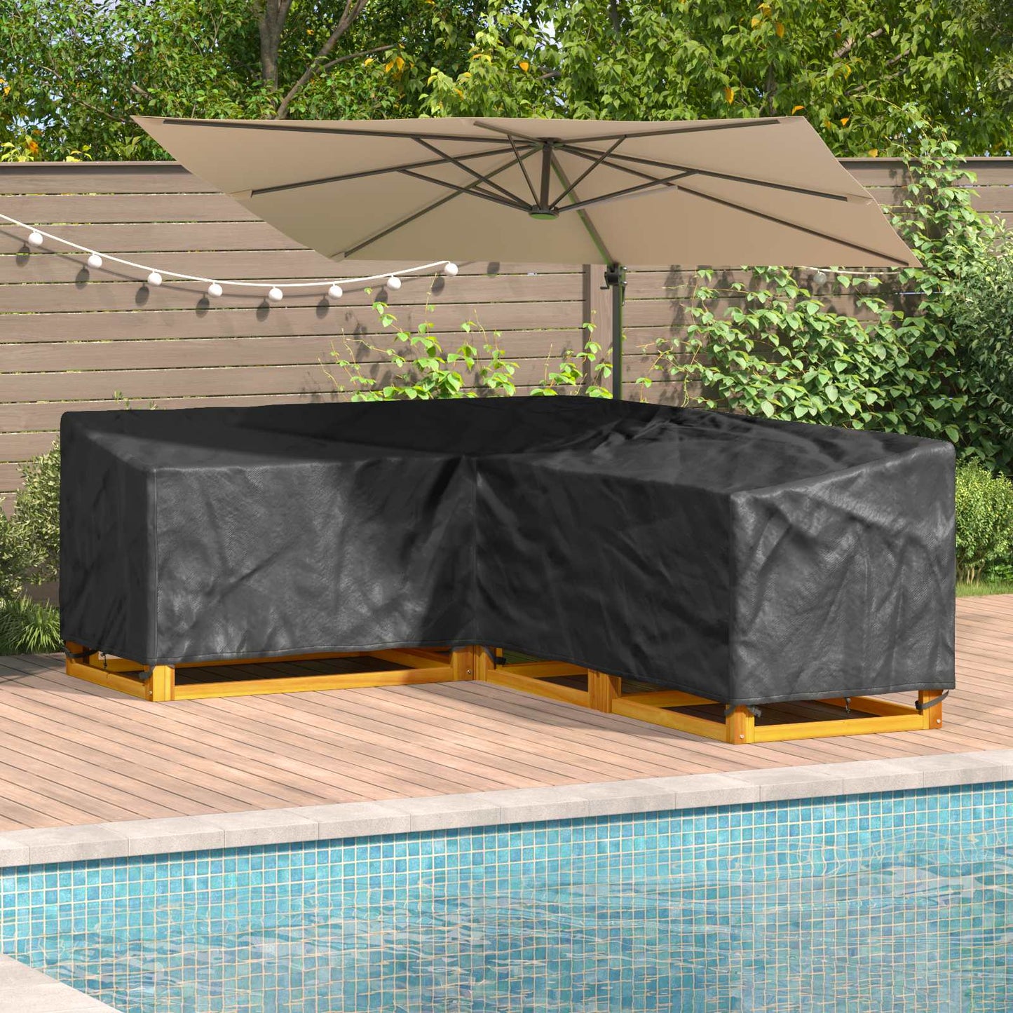JUNG Vida Möbelbezug Schwarz 250 x 180 x 80 cm 420D Oxford Stoff