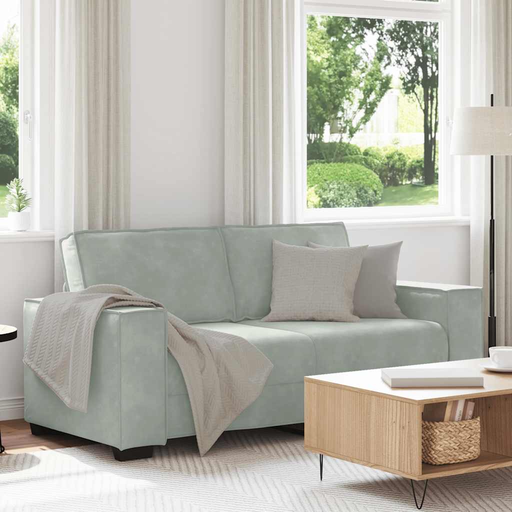 JUNG Vida 2-Sitzer-Sofa Hellgrau 180x78x84 cm Samt