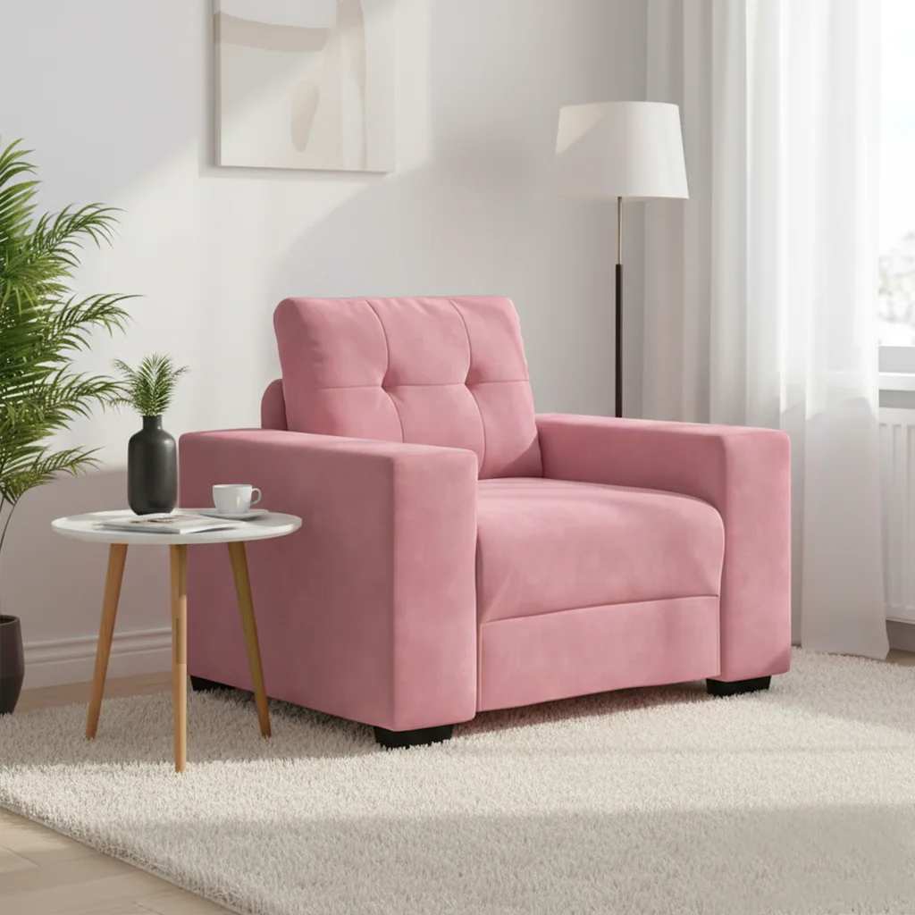 JUNG Vida Sessel Rosa 100x78x80 cm Samt