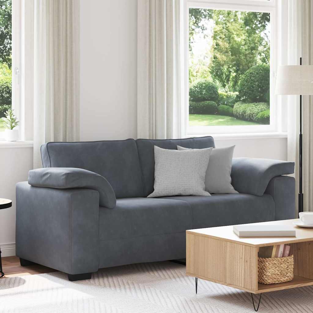 JUNG Vida Zweisitzer-Sofa Dunkelgrau 180x77x82 cm Samt