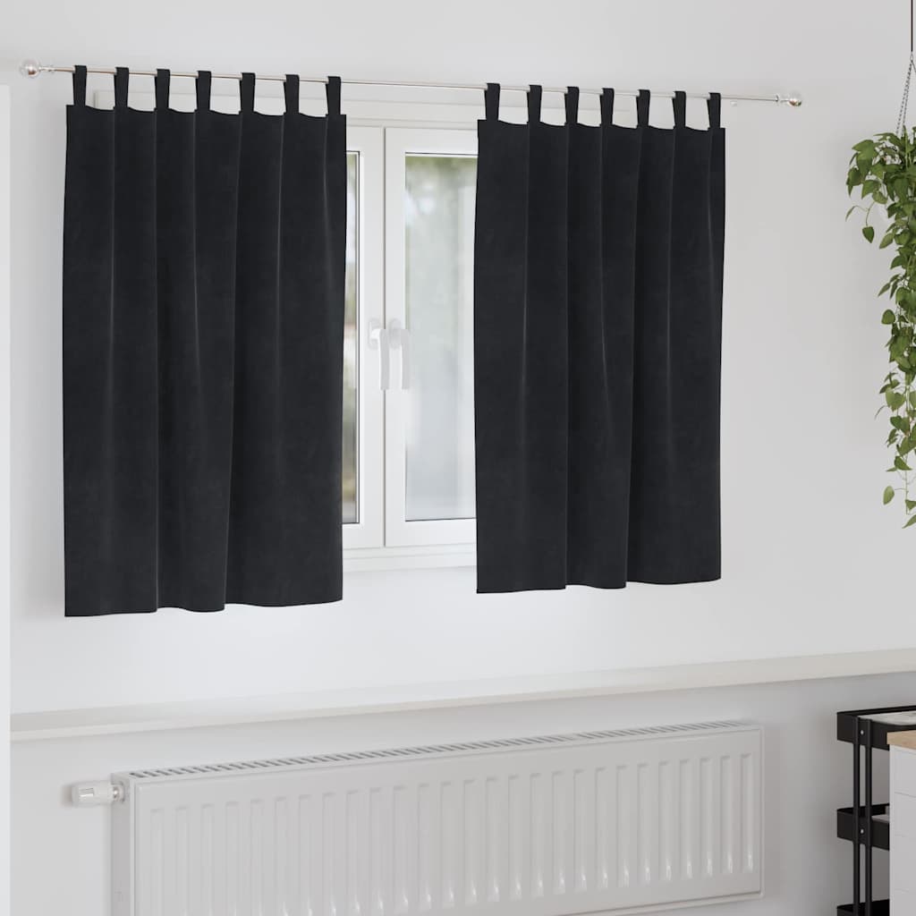 JUNG Vida Verdunkelungsvorhänge 2 pcs Schwarz 140 x 140 cm Samt