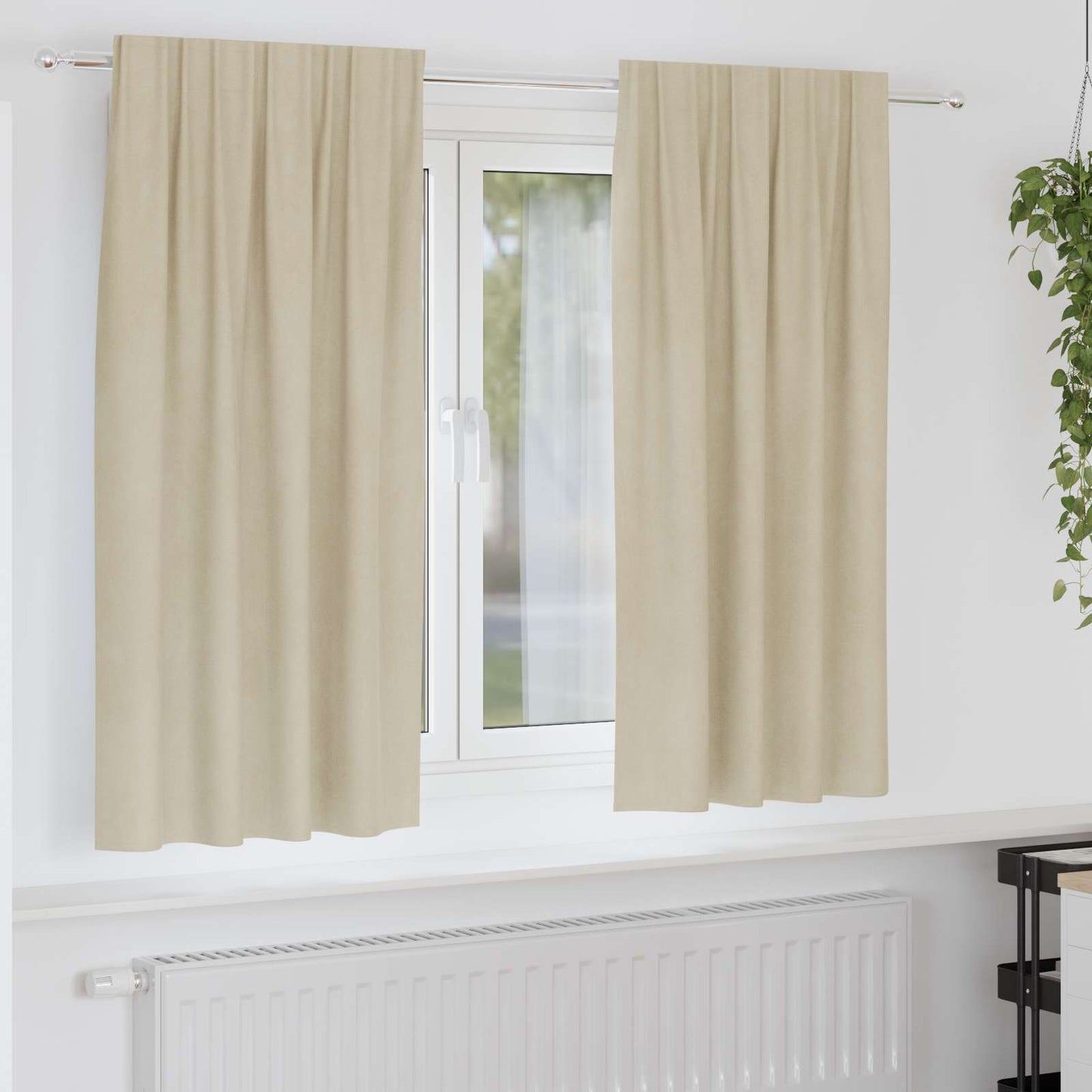 JUNG Vida Verdunkelungsvorhänge 2 pcs Creme 140 x 175 cm Samt