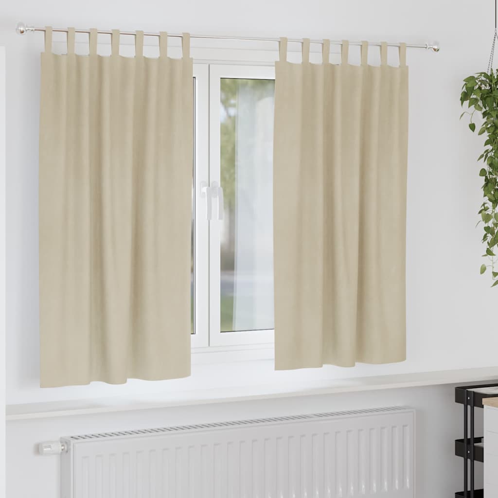 JUNG Vida Verdunkelungsvorhänge 2 pcs Creme 140 x 175 cm Samt
