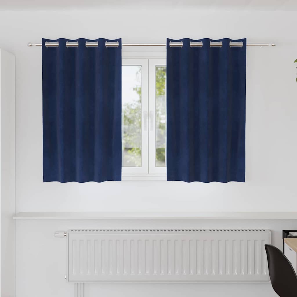 JUNG Vida Verdunkelungsvorhänge 2 pcs Dunkelblau 140 x 140 cm Samt