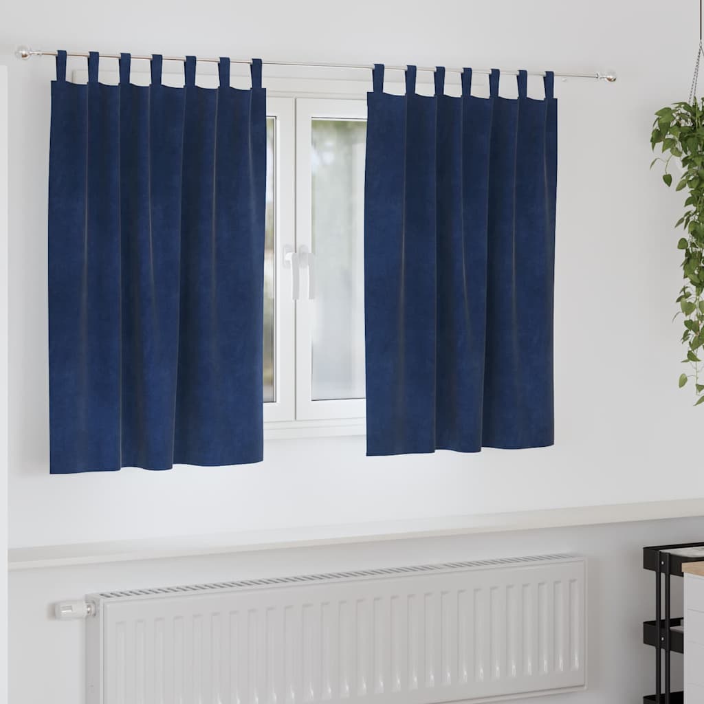 JUNG Vida Verdunkelungsvorhänge 2 pcs Dunkelblau 140 x 140 cm Samt