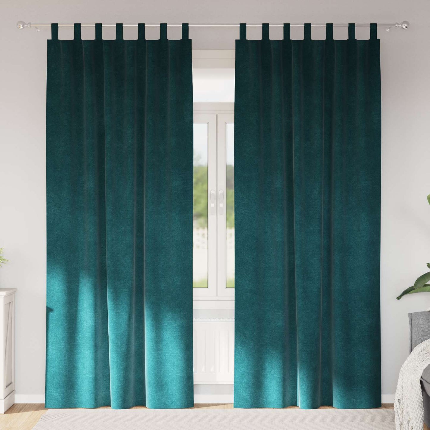 JUNG Vida Verdunkelungsvorhänge 2 pcs Dunkelgrün 140 x 245 cm Samt