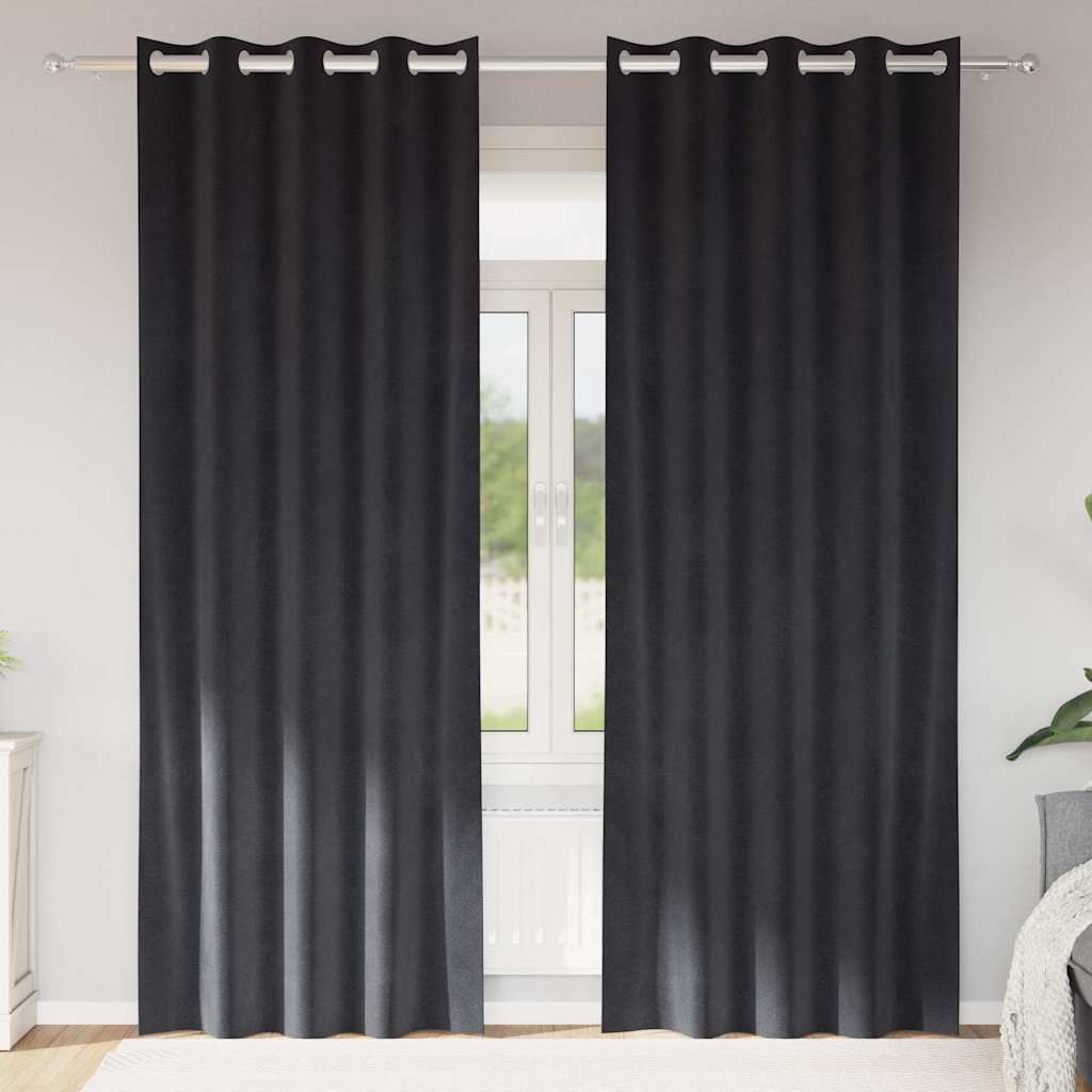 JUNG Vida Verdunkelungsvorhänge 2 pcs Dunkelgrau 140 x 225 cm Samt