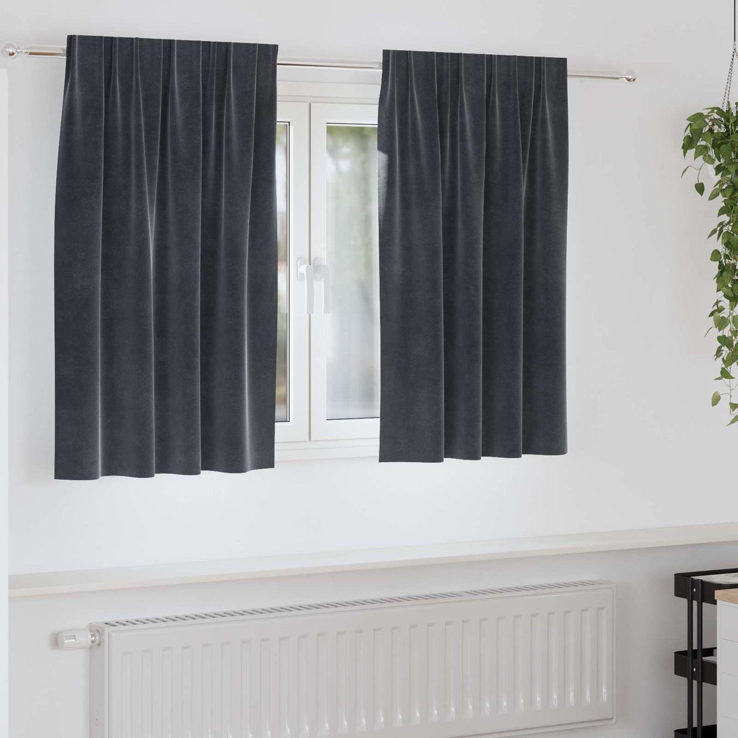 JUNG Vida Verdunkelungsvorhänge 2 pcs Dunkelgrau 140 x 140 cm Samt