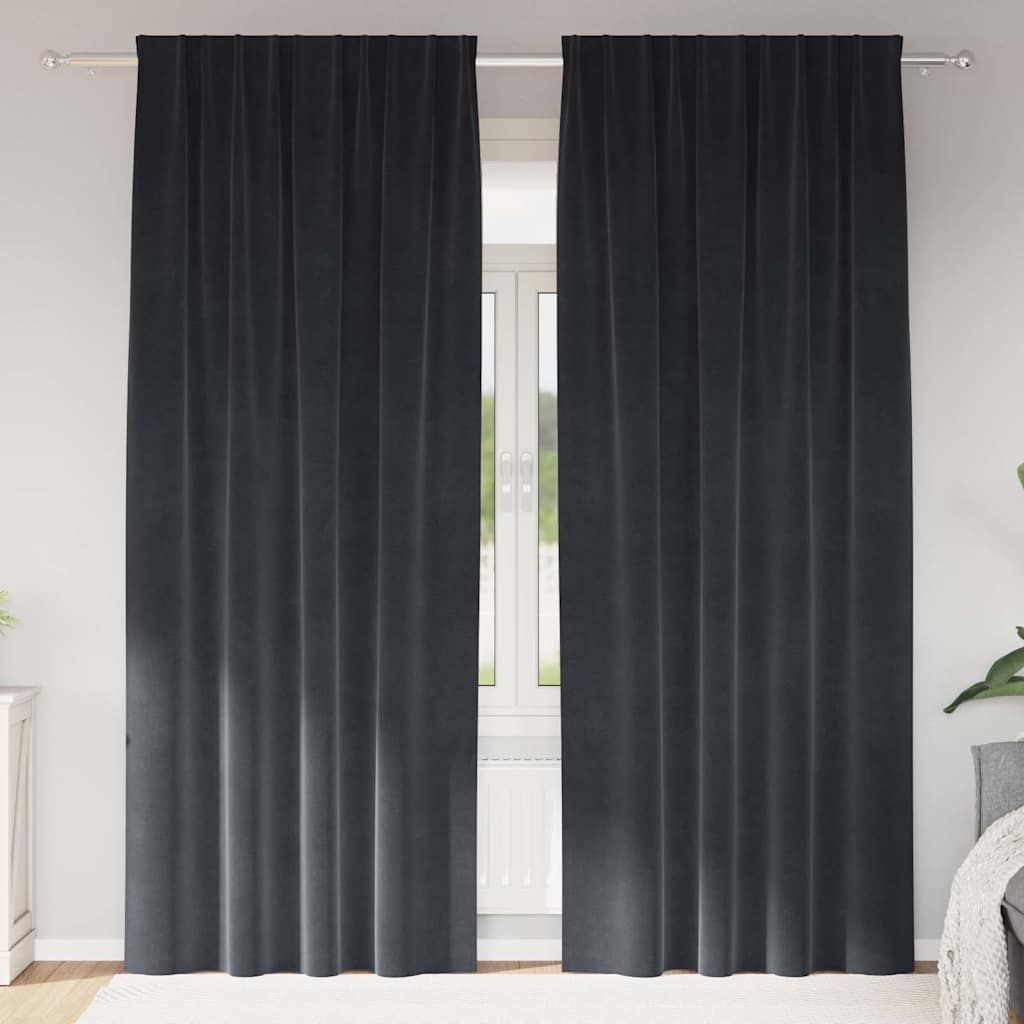 JUNG Vida Verdunkelungsvorhänge 2 pcs Dunkelgrau 140 x 245 cm Samt