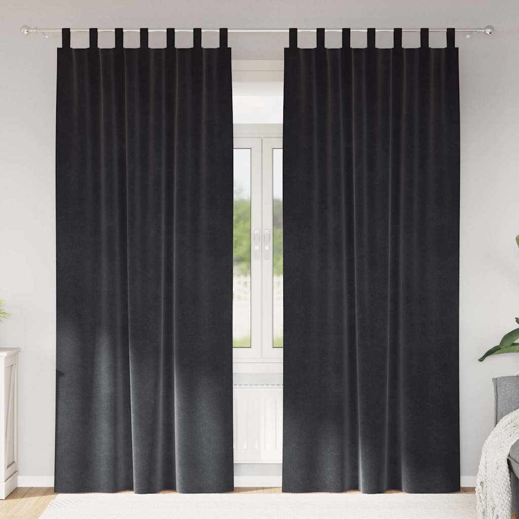 JUNG Vida Verdunkelungsvorhänge 2 pcs Dunkelgrau 140 x 245 cm Samt