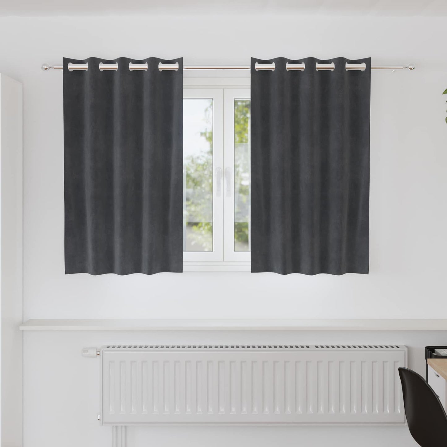 JUNG Vida Verdunkelungsvorhänge 2 pcs Hellgrau 140 x 140 cm Samt