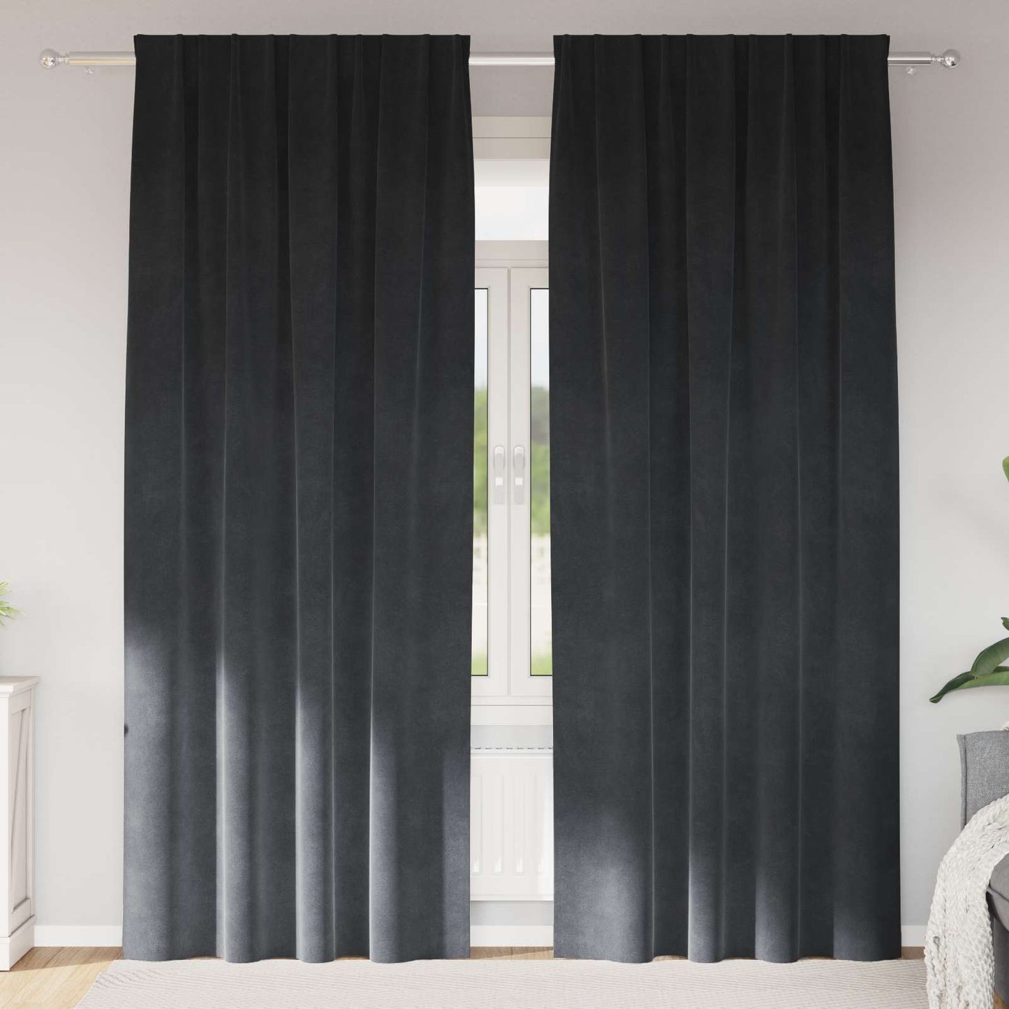 JUNG Vida Verdunkelungsvorhänge 2 pcs Hellgrau 140 x 225 cm Samt