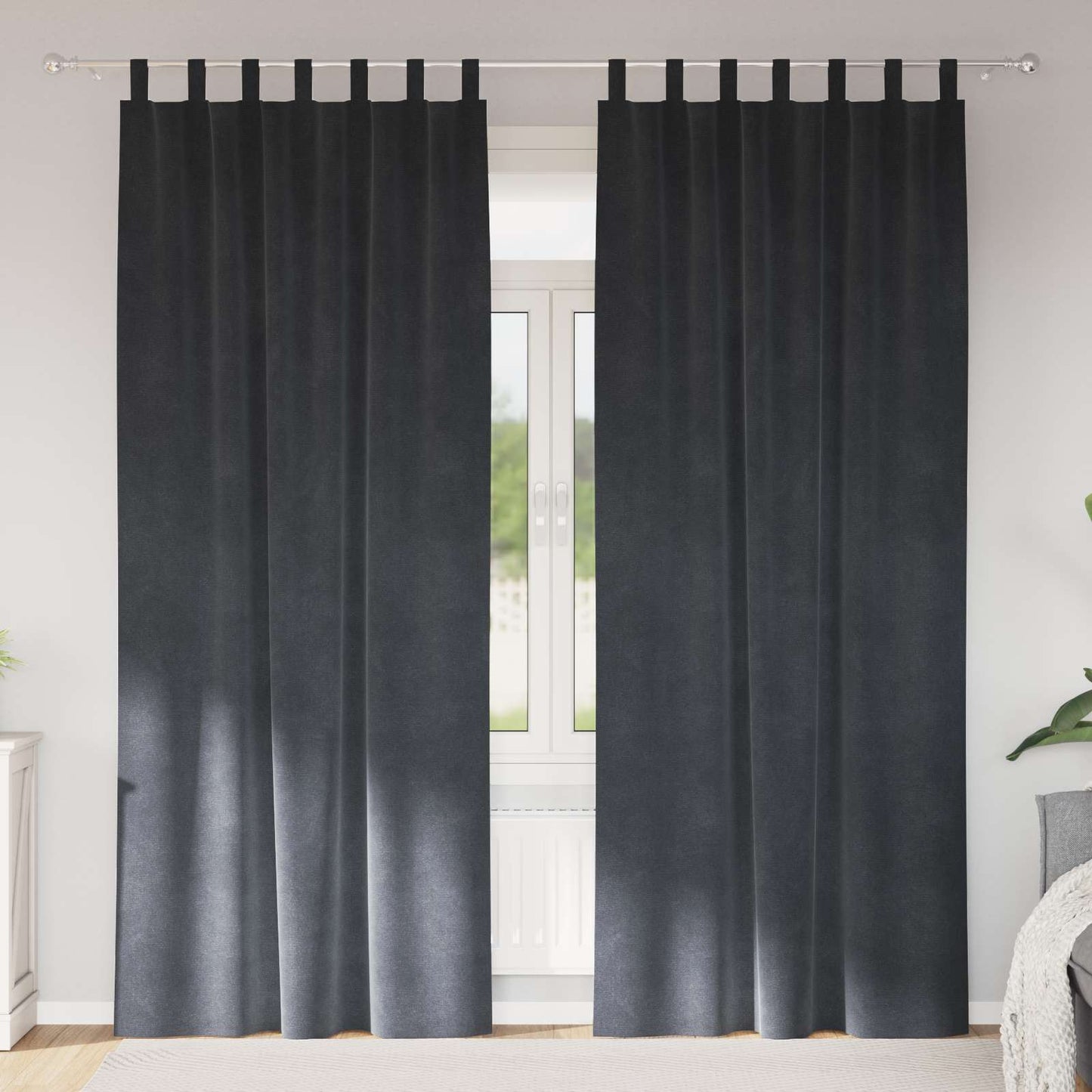 JUNG Vida Verdunkelungsvorhänge 2 pcs Hellgrau 140 x 245 cm Samt
