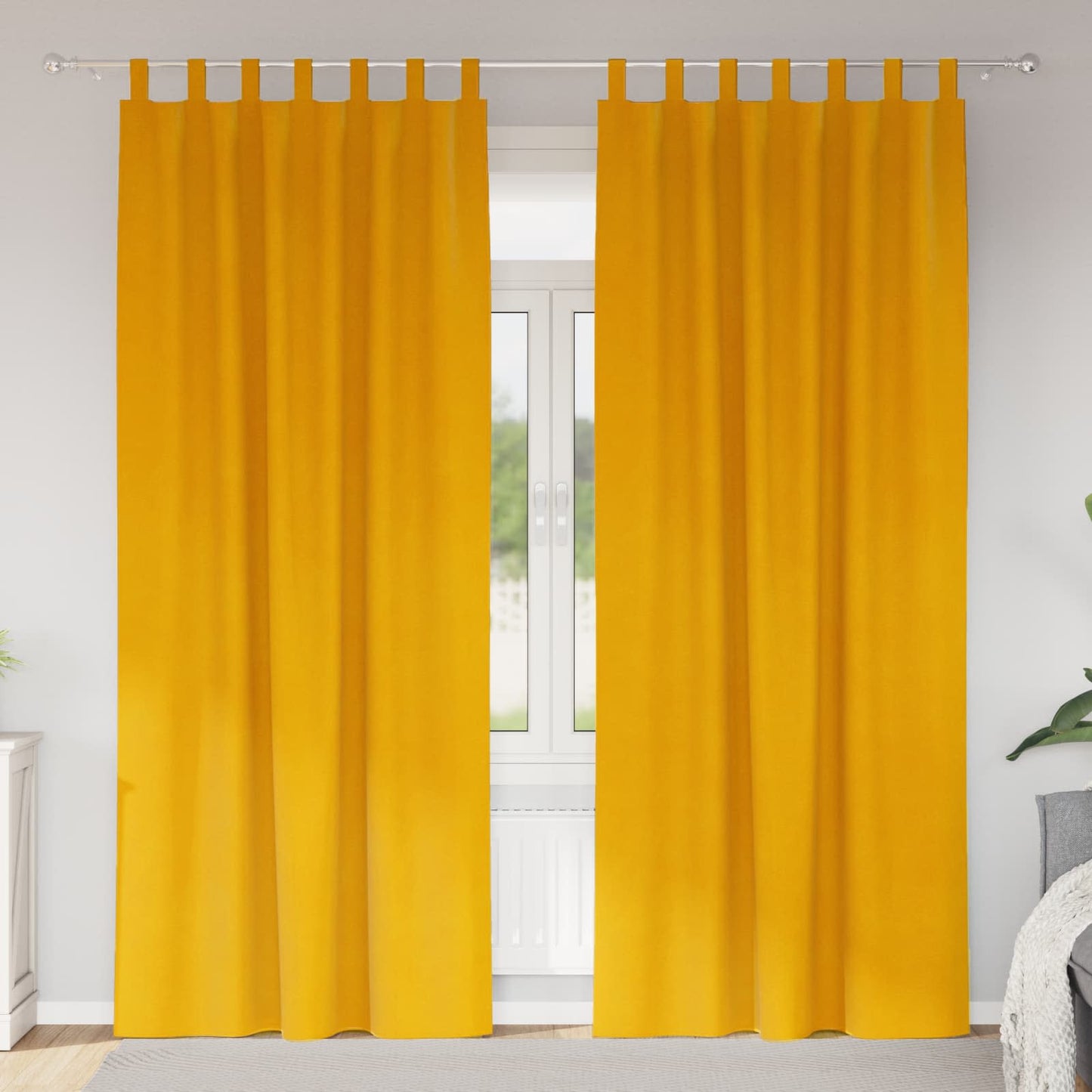 JUNG Vida Verdunkelungsvorhänge 2 pcs Senfgelb 140 x 245 cm Samt