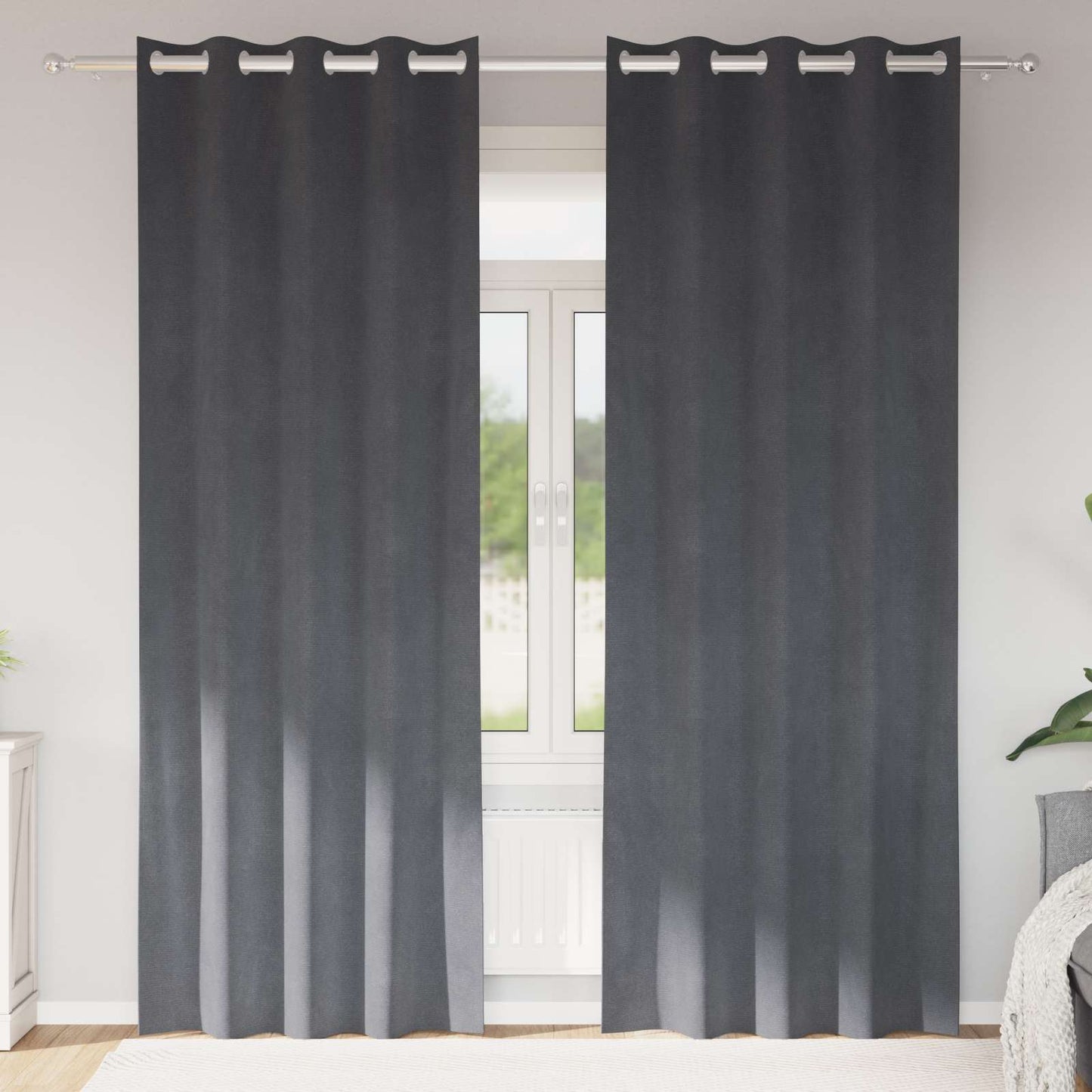 JUNG Vida Verdunkelungsvorhänge 2 pcs Hellgrau 140 x 225 cm Samt