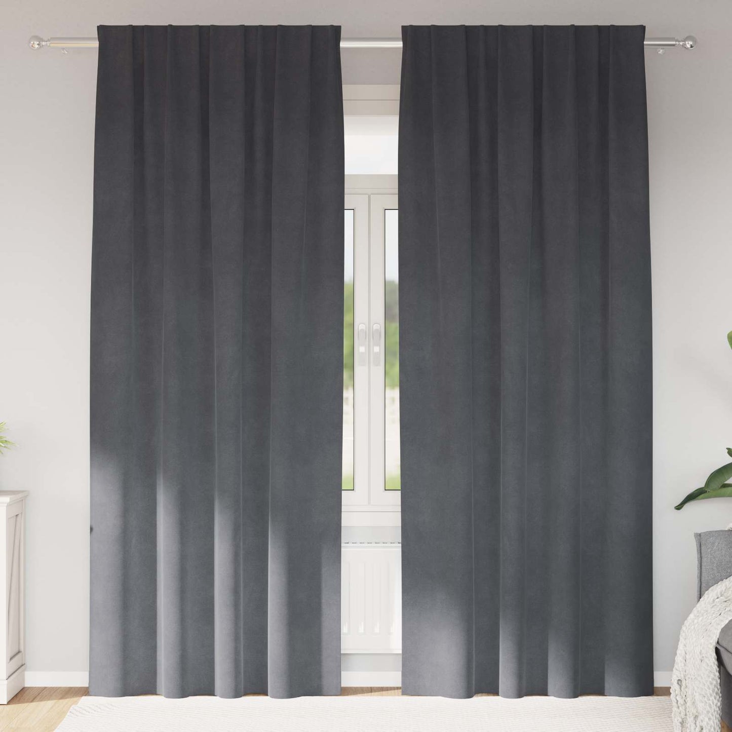 JUNG Vida Verdunkelungsvorhänge 2 pcs Hellgrau 140 x 260 cm Samt