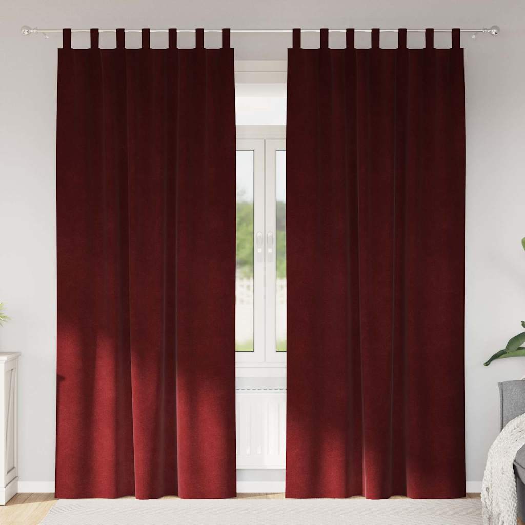 JUNG Vida Verdunkelungsvorhänge 2 pcs Weinrot 140 x 260 cm Samt