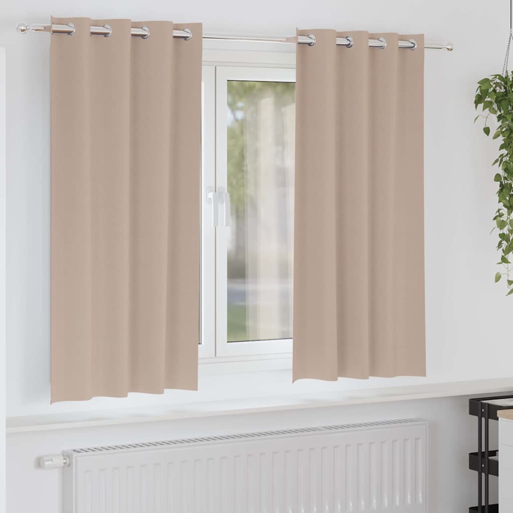 JUNG Vida Verdunkelungs-Vorhänge mit Ringen 2 pcs Taupe 175 x 140 cm
