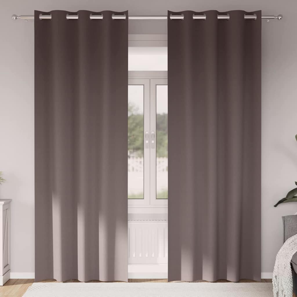 JUNG Vida Verdunkelungs-Vorhänge mit Ringen 2 pcs Dunkelbraun